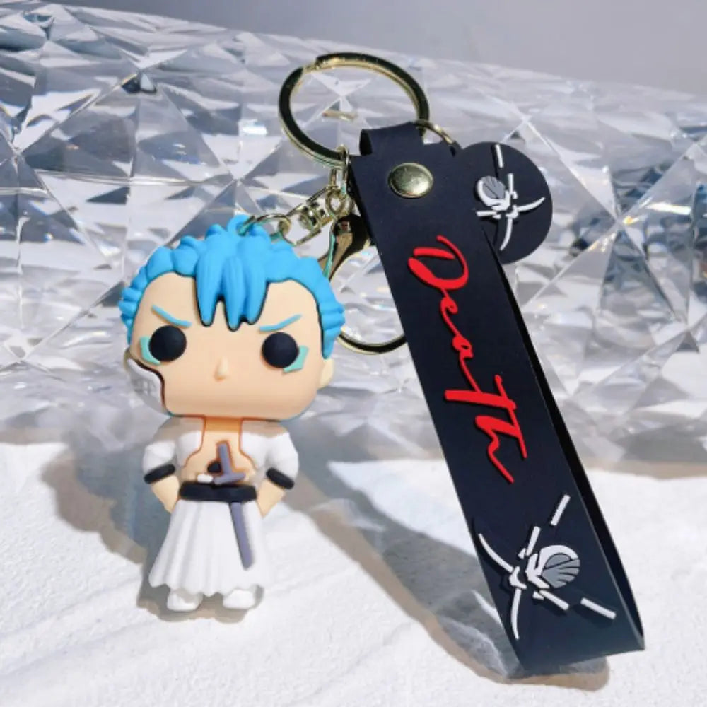 Anime Bleach Keychain Cosplay Kurosaki Ichigo Silicone Pendant Keyring Car Backpack Key Holder Accessories for Fans Quality Gift