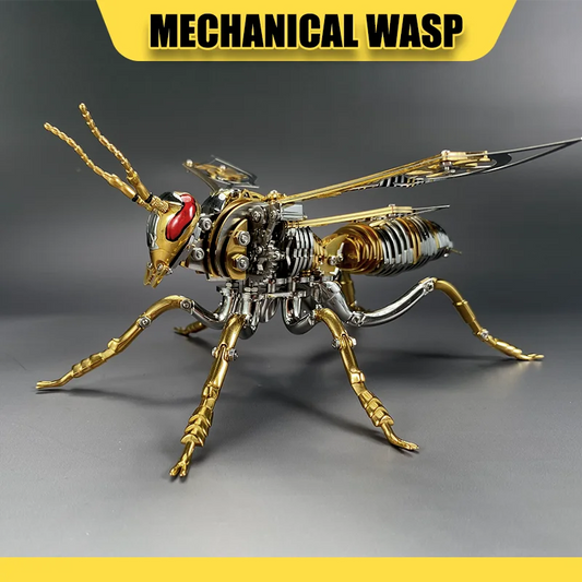 Punk 3D Wasp Stainless Steel Model Adult Assembly Kit Anti-Stress Metal Mechanical Insect Animal Toys Christmas Gift for Kids