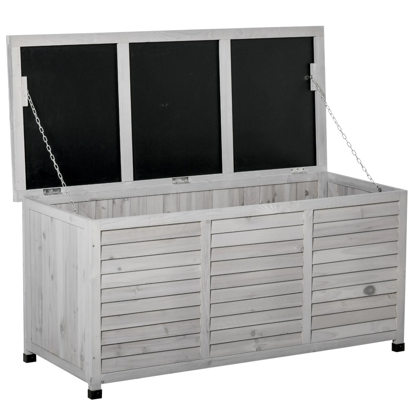 Outsunny Outdoor Storage Chest 284L Waterproof with Gray Opening Lid