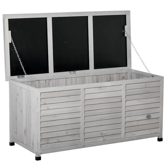 Outsunny Outdoor Storage Chest 284L Waterproof with Gray Opening Lid