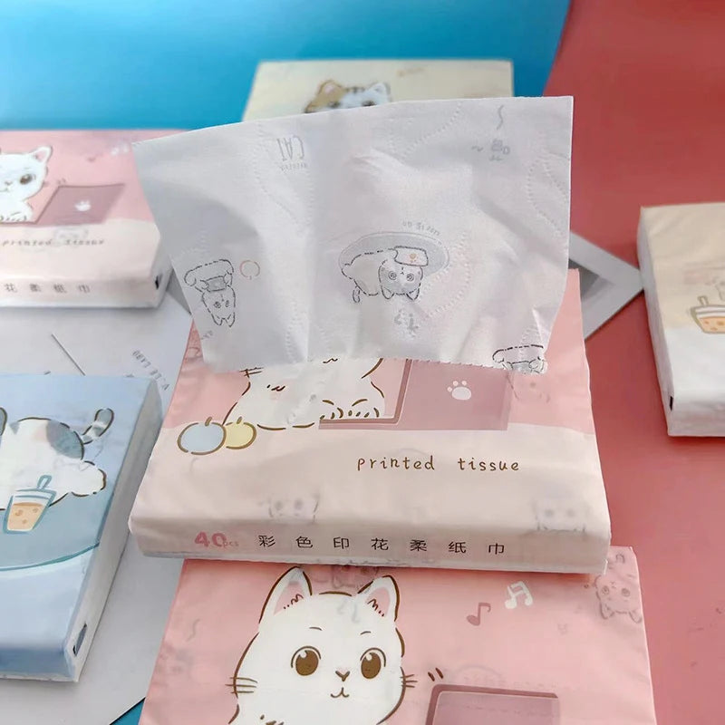 1pack (40 Sheets）Disposable Face Towel Tissue Soft Thick Dry Wipe Tissue Household Napkins Paper Towels Toilet Paper