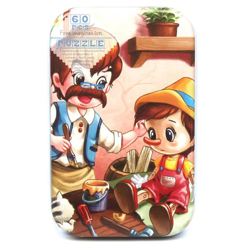 60piece Jigsaw Puzzle Montessori Games Cartoon Animal Vehicle Dinosaur Puzzles for Kids Educational Toys Children Christmas Gift