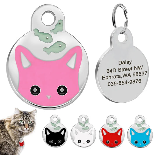 Custom Dog Cat ID Tag Personalized Cute Pet Name Tag for Cat Dog Collar Address Tags for Dog With Engraving customized Anti-Lost