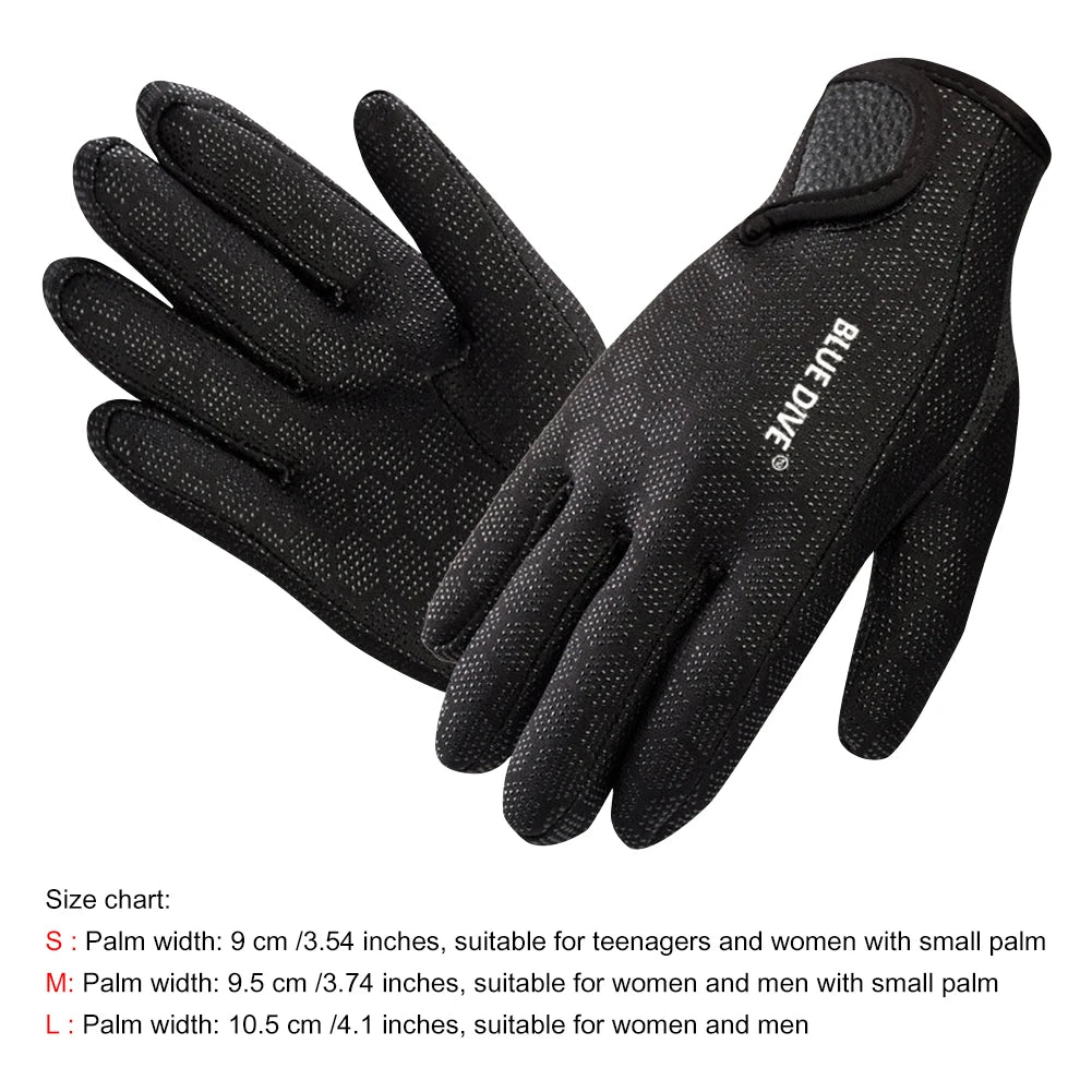 1.5mm Diving Gloves Adults Women Men Wetsuit Gloves Five Finger Warm Wetsuit Winter Gloves for Scuba Diving Snorkeling Surfing