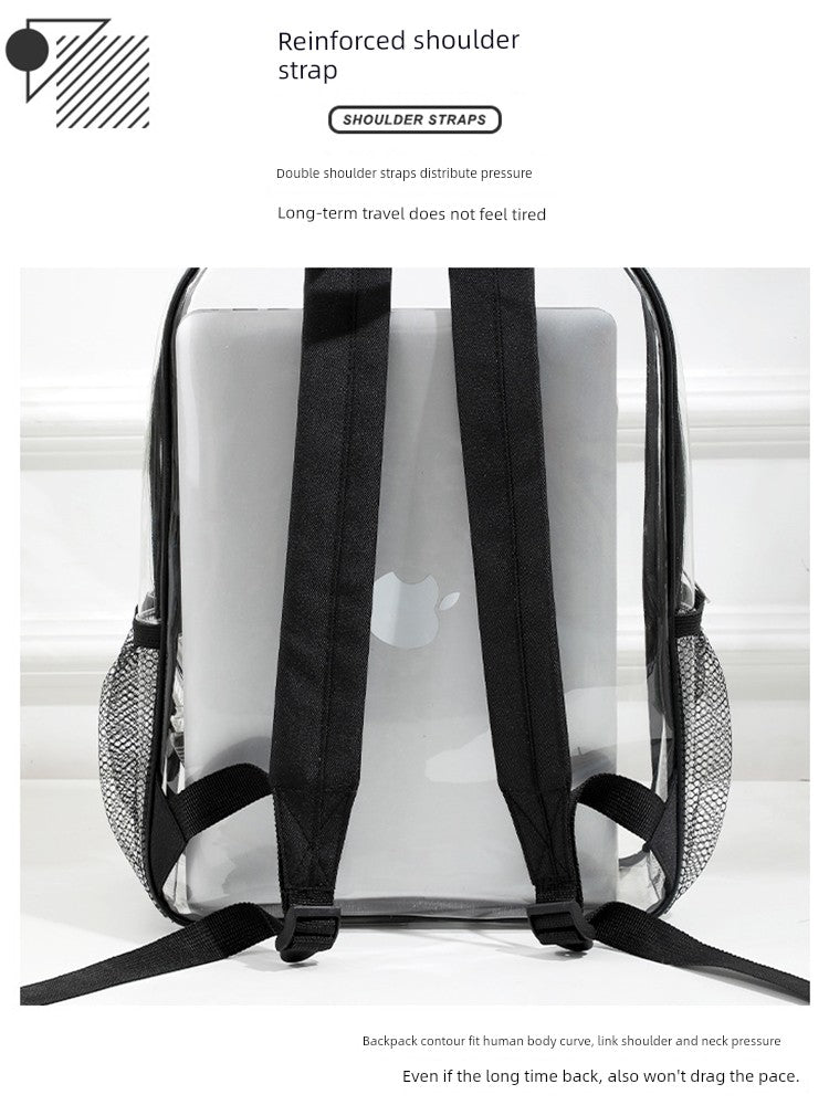 Transparent Women's Fashion Trendy PVC Waterproof Backpack