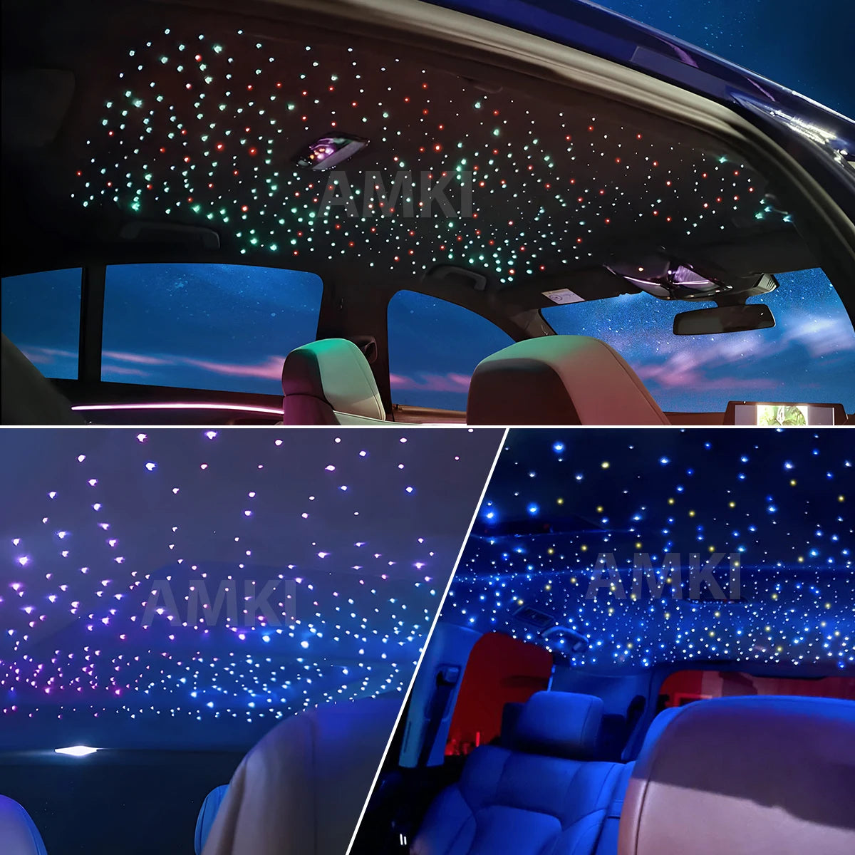 32W Dual color RGBW  Car Starry Sky Ceiling Light kit Car accessories Interior APP Music Car Roof Stars Fiber Optic Light