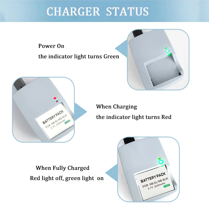 CB-2LYT CB-2LYE Battery Charger For Canon PowerShot D10,D20,D30,S90,S95,S120,SD770,SD980,SD1200,SD1300 Camera  NB-6L NB-6LH