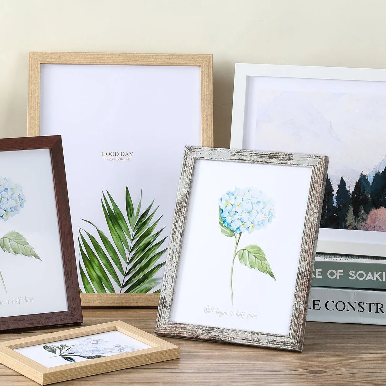 5Pcs Wooden Photo Frames For Picture Wall 10X15 15X20 20X25 A4 Pictures Frame Stand For Pictures Certificate Commemorative Gift