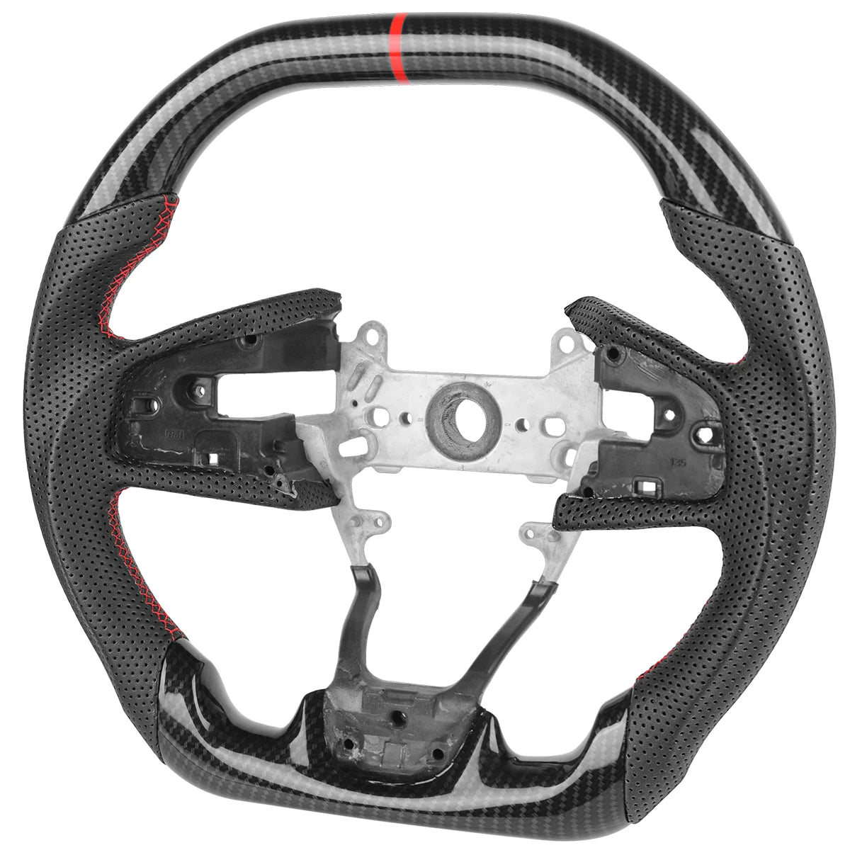 Hydro Dip Carbon Fiber Steering Wheel For Honda Civic 10th Type-R FK8 2016 2017 2018 2019 2020 Perforated Leather Racing Wheel