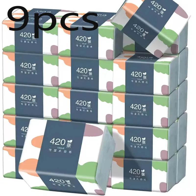 1-9PCS Box Paper Towel Whole Box Affordable Household Toilet Paper Virgin Wood Pulp Paper Towel Home Napkins Toilet Paper