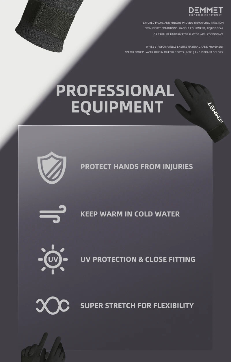 1.5mm Neoprene Diving Gloves Kids Boys Girls Five Finger Warm Wetsuit Winter Gloves Anti Slip for Snorkeling Surfing Fishunting