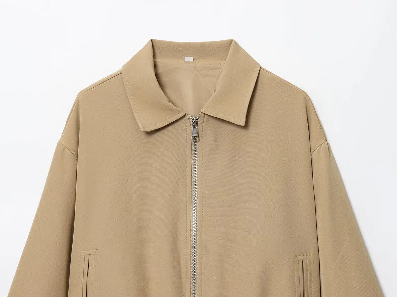 MUJER Puffed Bomber Jackets for Women Zip Varsity Cropped Jacket Woman Demi-season Jacket for Women Outerwears Womens Coats