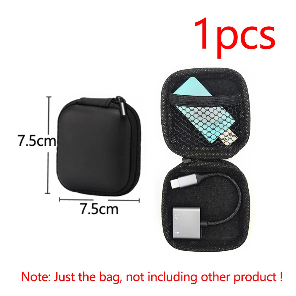 Earphone Data Storage Bag Oval Square Rectangle Cable Organizer Bags Mini Zipper Pouch Tech Gadgets Portable Charger U Disk Case