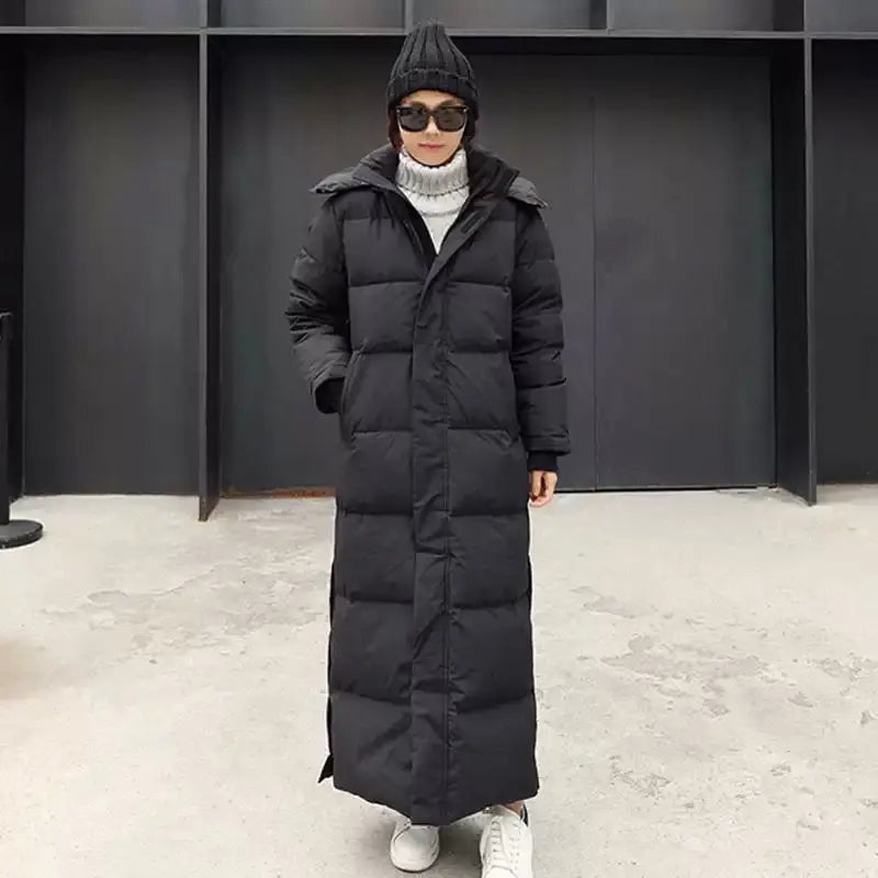 Super Long Padded Cotton Jacket Women 2025 New Korean Over-The-Knee  Fashion Parkas Winter Female  Thick Black Down Cotton Coat
