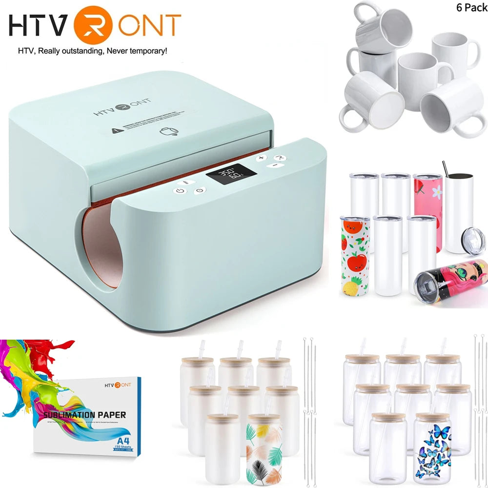HTVRONT Auto Tumbler Heat Press Machine - Mug Heat Press Heat Up Fast & Even, Professional Tumbler Press High-Security