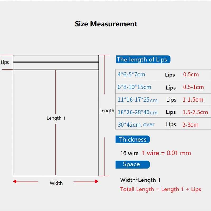0.16mm Thick Zip Lock Bag Plastic Ziplock Transparent Pouch Poly Zipper Bag Hard Durable Resealable Self Sealing Storage Bag