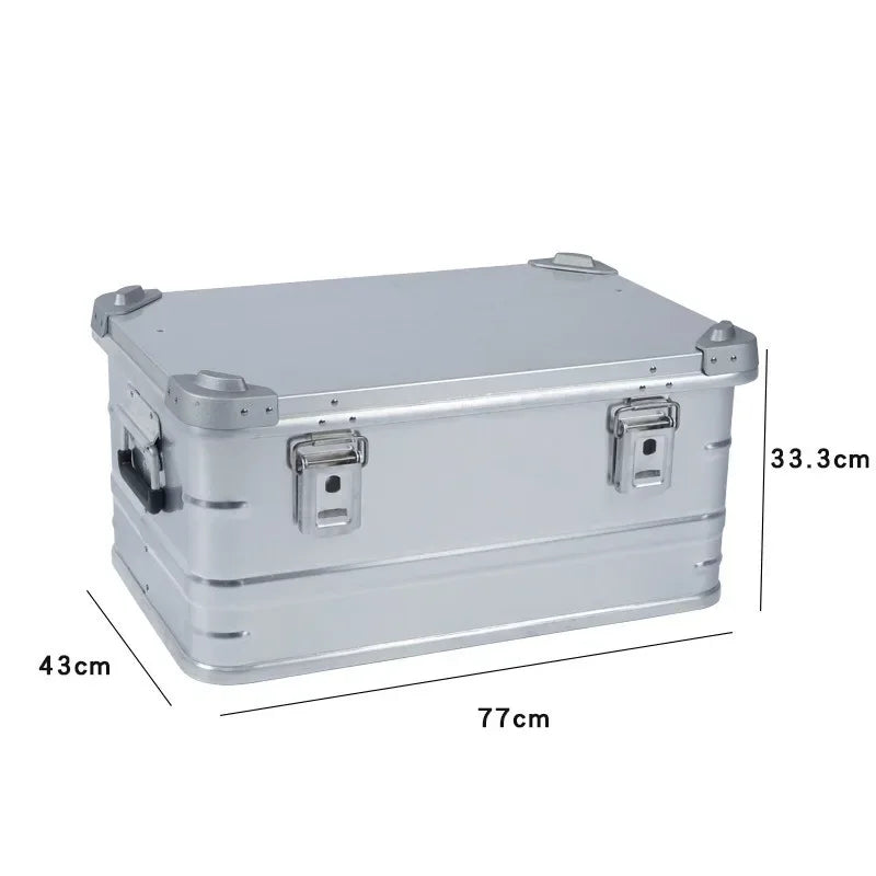 Outdoor Camping Storage Box Aluminium Alloy 80L Large Travel Storage Box Car Trunk Organizer Portable Natural Hiking Accessories