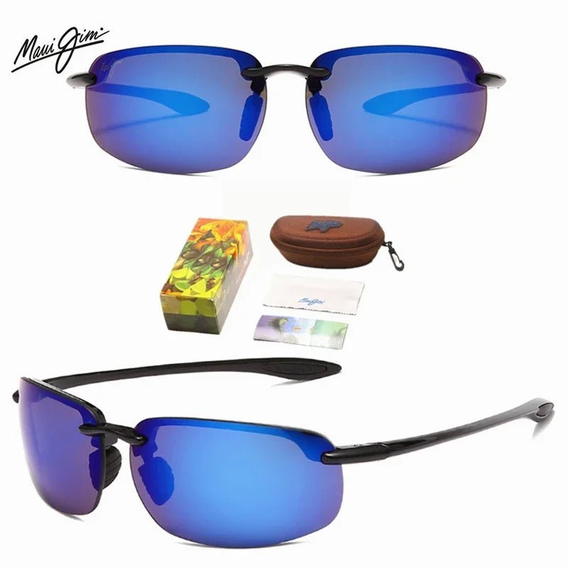 Maui Jim Classic Sports Rimless Sunglasses Men Women Male Driving Golf Rectangle Ultralight Frame Sun Glasses UV400