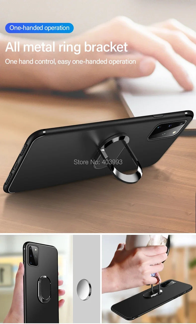For Cubot KingKong 8 Power Ring Holder Case Black Soft TPU Camera Protection Back Phone Case For Cubot KingKong Power 6.5"