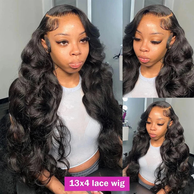 30 34 Inches Body Wave Wig 13x4 13x6 Lace Front Human Hair Wigs 100% Brazilian Remy Human Hair Wigs For Women Natural Color