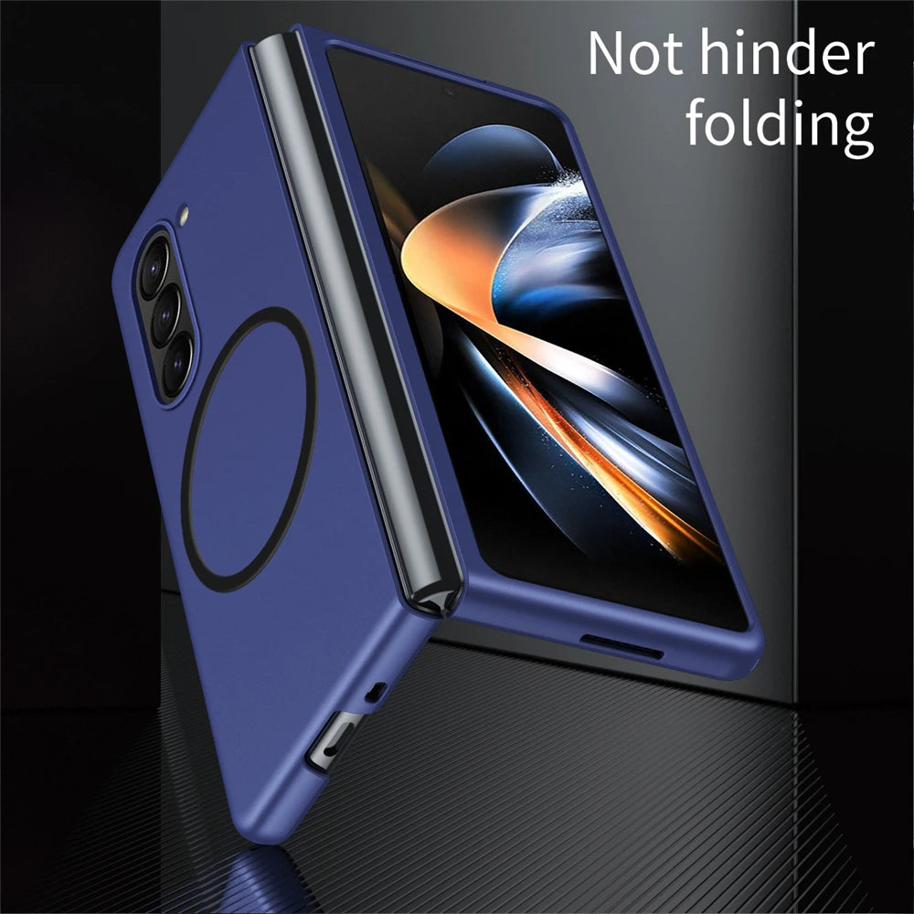 Magnetic Ultra Thin Hard PC Folding Phone Case for Samsung Galaxy Z Fold 6 Fold5 Fold4 Fold3 Wireless Charging Shockproof Cover