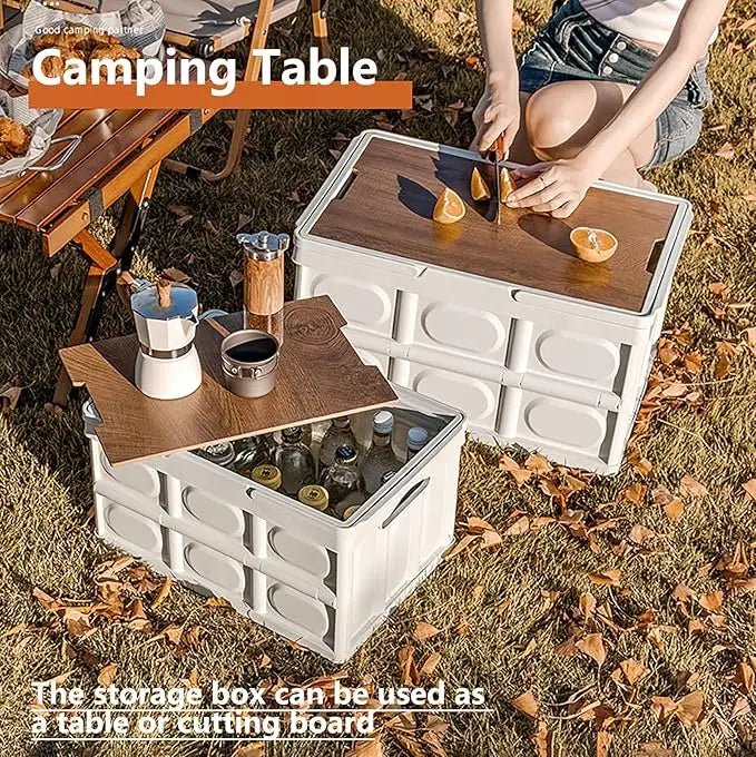 1 Outdoor Camping Storage Box with Lid, Multi-Purpose Large Capacity Car Trunk Organizer, Portable Stall Sorting Box, Suitable F
