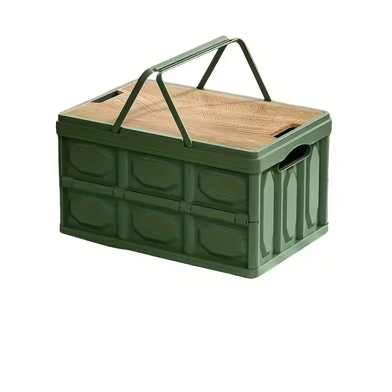 1 Outdoor Camping Storage Box with Lid, Multi-Purpose Large Capacity Car Trunk Organizer, Portable Stall Sorting Box, Suitable F