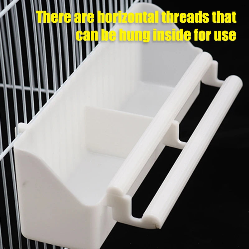 Parrot Birds Water Hanging Bowl Parakeet White Feeder Box Pet Cage Plastic Food Container Peony Cockatiels Budgerigar Supplies