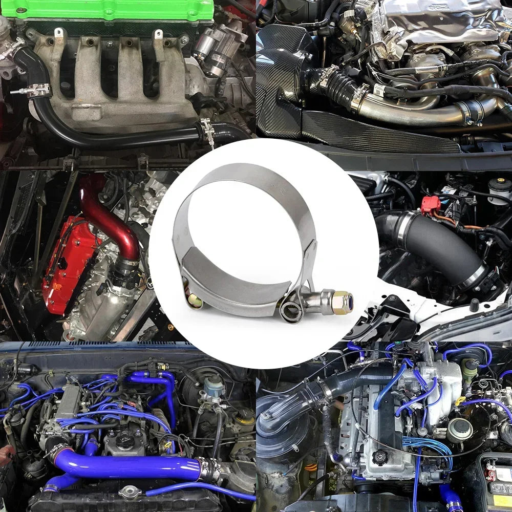 40-112mm 2/2.25/ 2.5/ 2.75/ 3.0/ 3.25/ 3.5/4.0" T-Bolt Exhaust Steel Hose Clamp Intake Turbo Intercooler Silicone Coupler Clamps