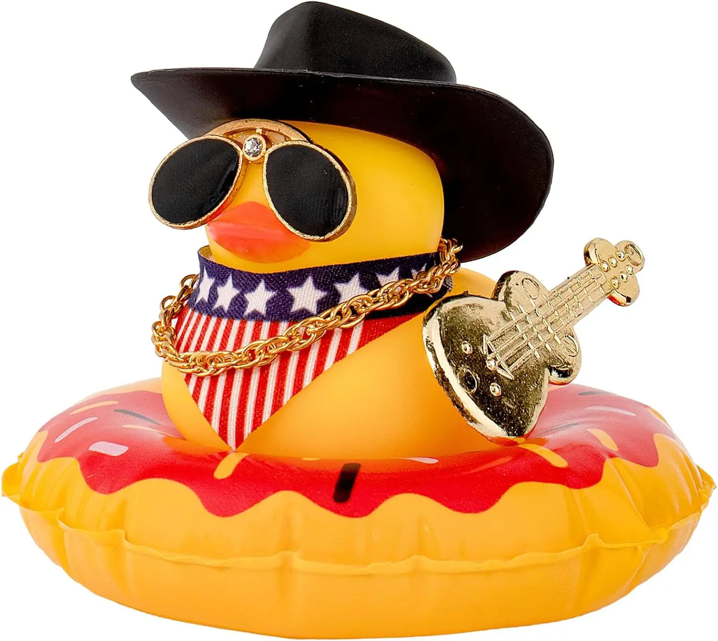 Rubber Duck Dashboard Decorations Camera Duck Car Accessories for Car Ornament with Mini Hat Swim Ring Necklace and Sunglasses