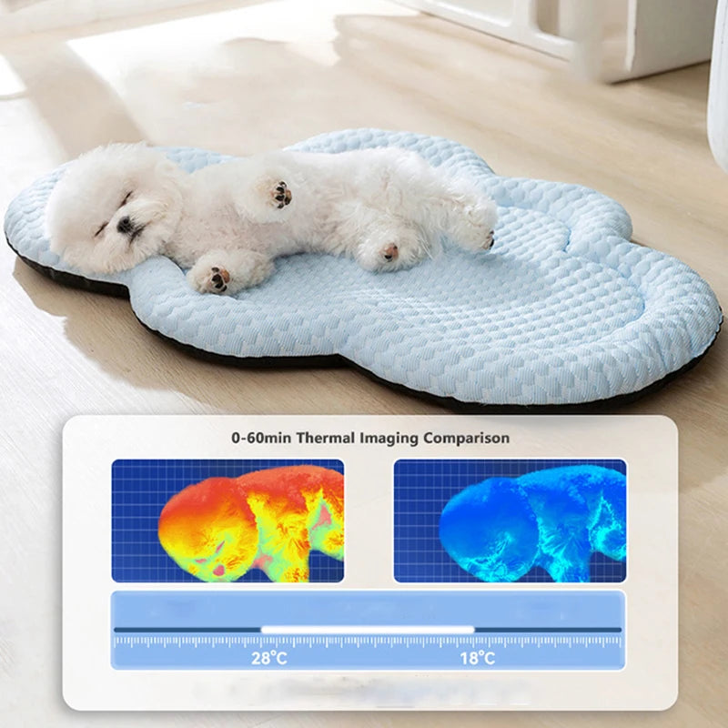 Summer Cooling Pet Dog Mat for Small Medium Dogs Cloud Shape Puppy Mat Washable Breathable Dog Sleeping Mat Dog Accessories