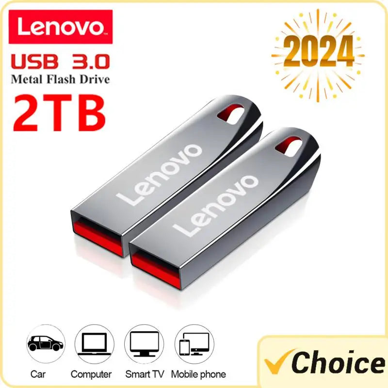 Lenovo 2TB USB3.0 Metal Flash Drives Memory 1TB 512GB 256GB 128GB 64GB 32GB Waterproof Usb Stick High Speed OTG Pen Drive For PC