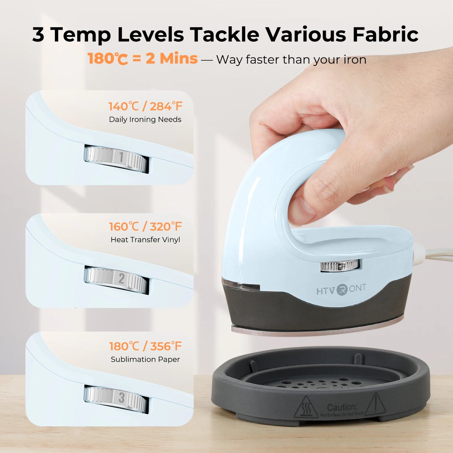 HTVRONT Heat Press H1 Mini Heat Press Machine Small Heat Press Portable Iron Press Machine for T Shirts, Hats, Heating Transfer