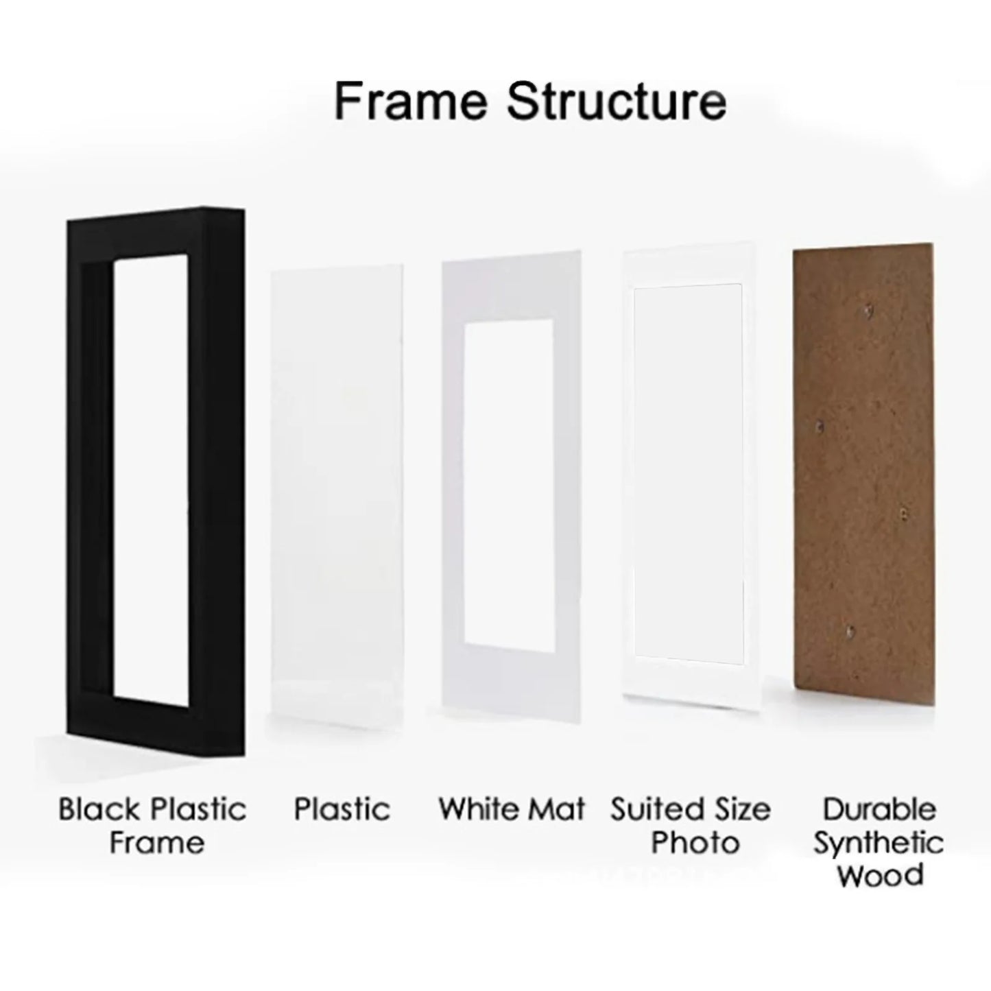 Photo Frames Black Picture Frame Poster Frame 4x6 Inches For Wall Or Tabletop Plastic 6x4 Inch Frame Black Classic Style Square