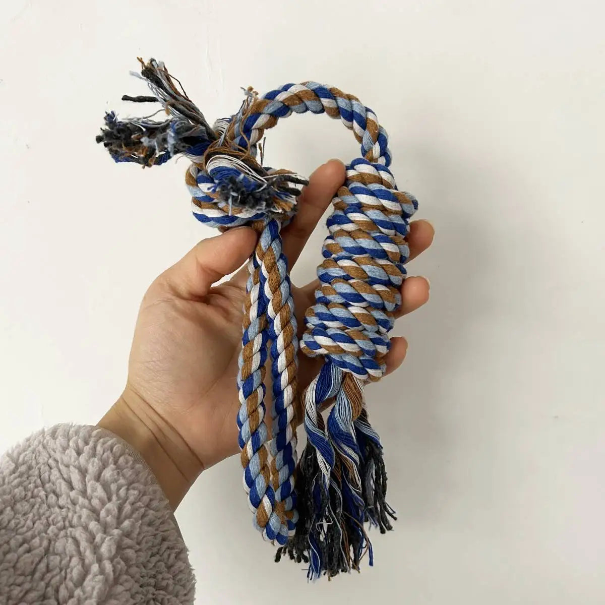 1pc Dog Cotton Rope Chew Toy Durable Braided Teeth Cleaning Toys for Small Medium Dog Outdoor Interactive Training Pet Supplies