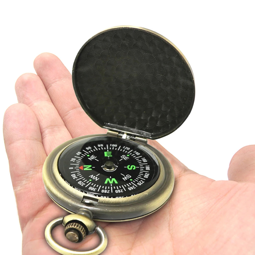 Retro Thumb Compass Pocket Watch Compass For Children Metal Bussola Orientation Compass Kompas Camping Equipment