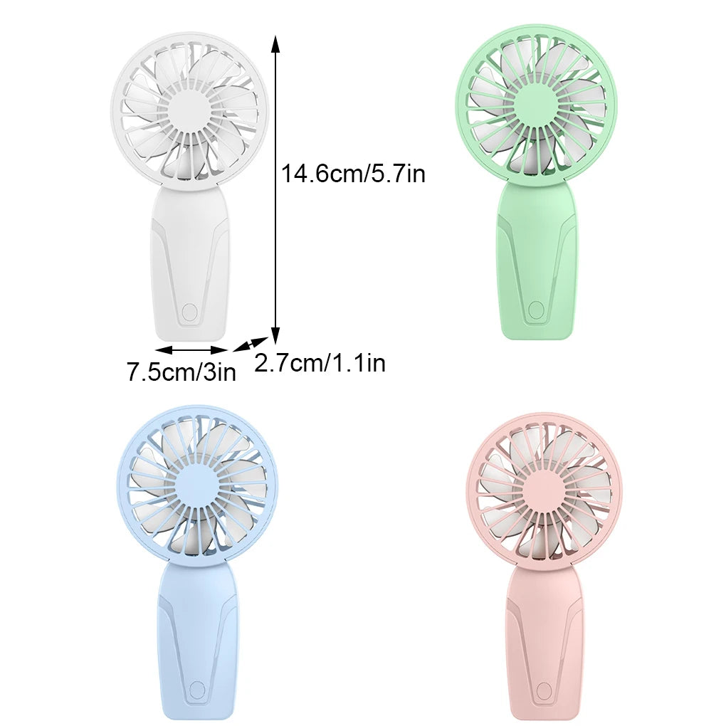 USB Mini Fan Portable Handheld Fan Rechargeable Mini Handy Fan Pocket Size Low Noise Small Electric Fan Student Dormitory