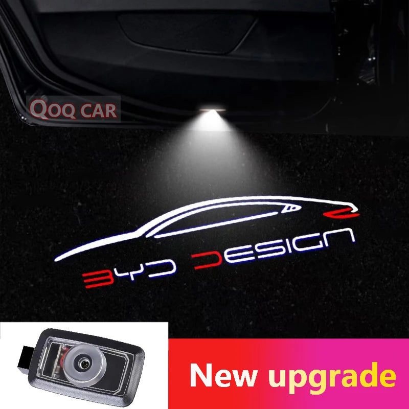 For BYD ATTO3 YUAN PLUS HAN EV PRO DM i LED Car Door Laser Projector Ghost Welcome Atmosphere Lamps Auto Accessories Glass Lens