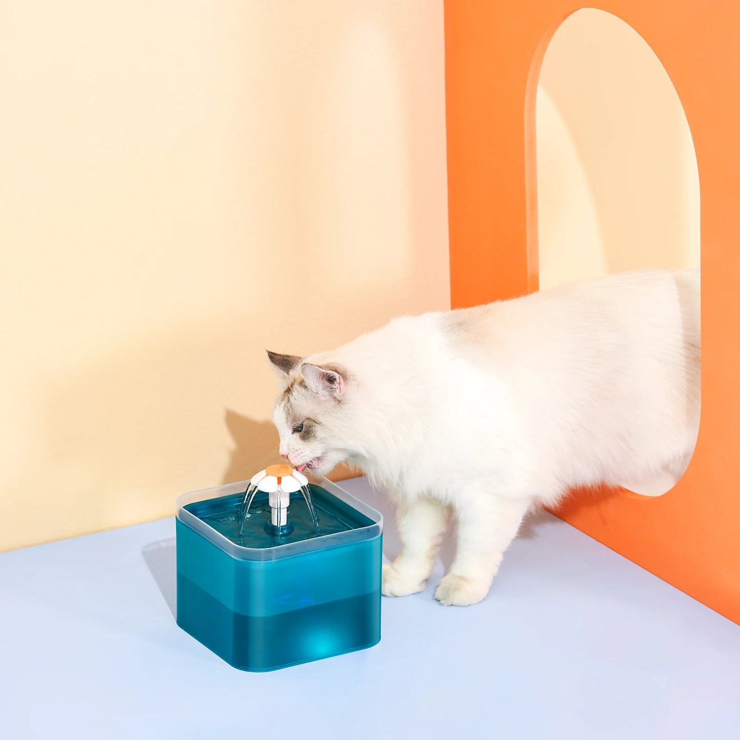 2L Cat Water Fountain 3 Water Modes Pet Fountain with LED Night Quiet Pump with 2 Cotton Filter for Cats and small Dogs