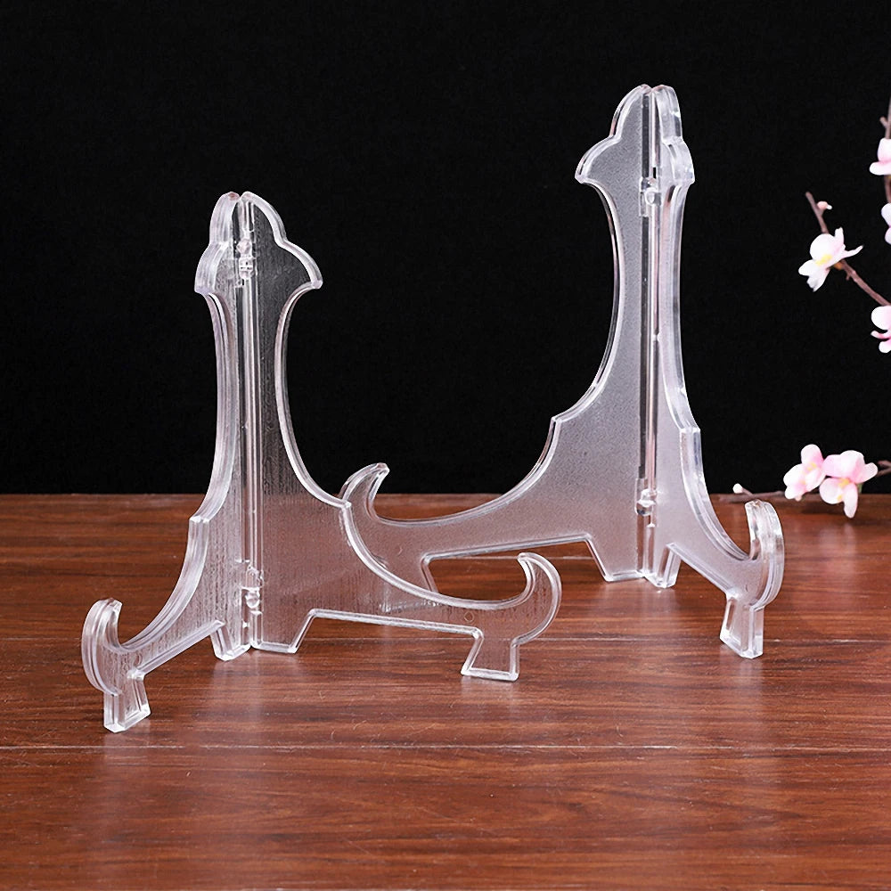 3-7Inch Plastic Easels Plate Holder Weddings Photo Picture Frame Display Stand Dish Stand Rack Pedestal Holder Home Decoration