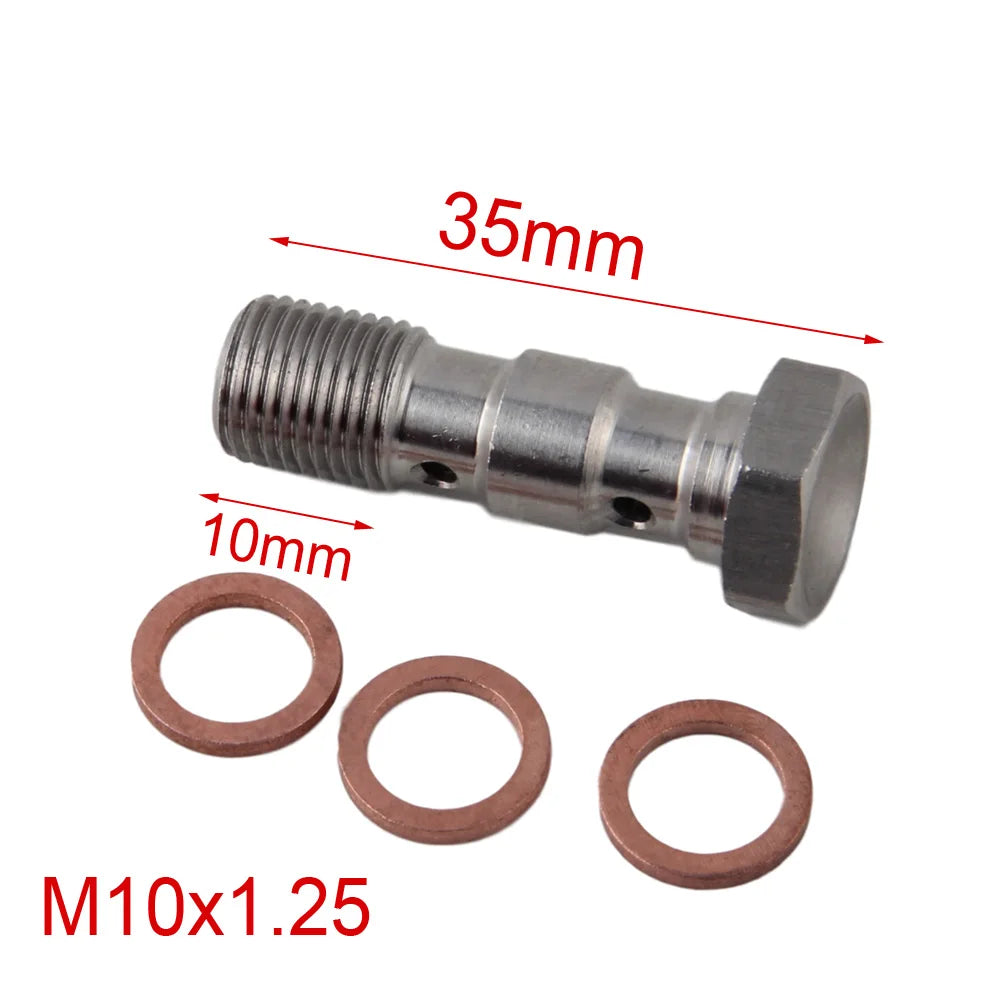 AN3 Motorcycle Motor Bike Hydraulic Brake Oil Hose Line Banjo Fitting m10x1 stainless Steel 10mm