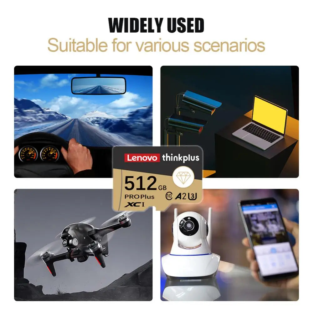 Original Lenovo SD Card Class 10 TF Flash Card 256GB 512GB 1TB 2TB Red & Black Memory Card 128GB For Mobile Phone PC Speaker