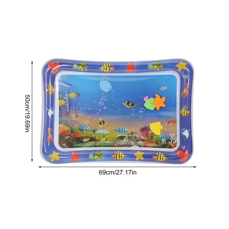 Water Sensory Play Mat Thickened Inflatable Water Mat For Cat And Dog Pet Playmat With Fish Sea Ocean Theme Sensory Toy Water