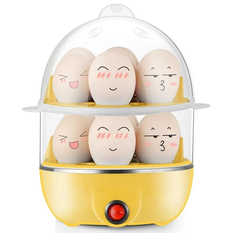 Electric Egg Boiler Double Layer Multifunctional Corn Egg Custard Automatic Mini Steamer 14 Eggs Breakfast Egg Cooker