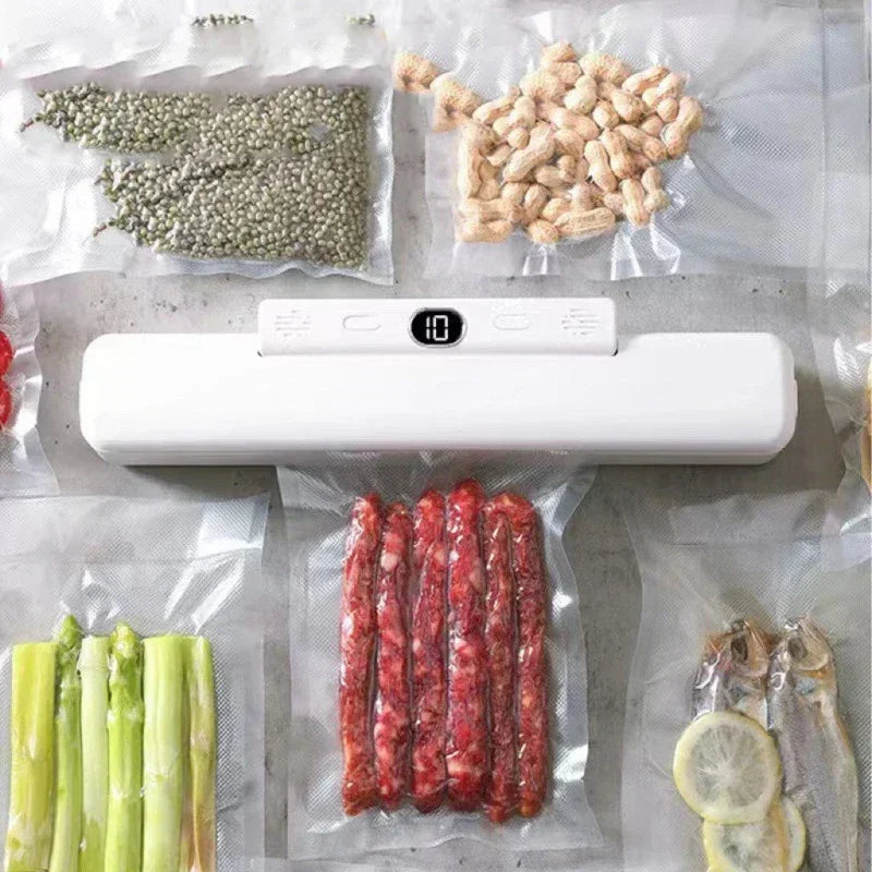New Automatic Vacuum Sealer Machine For Food Storage With 10pcs Free Food Saver Bags 240V/110V Sealing Machine for Vacuum Pac