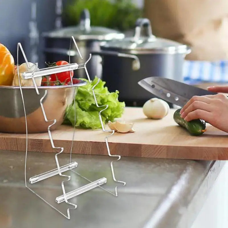 Transparent Display Stand Transparent Storage Knives Holder Birthday Gift 6 Tiers Knives Rack With Smooth Surfaces Space Saving