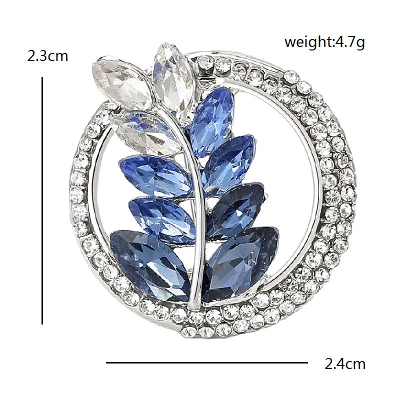 Wuli&baby Lovely Wheat Round Brooches For Women Unisex 2-color Sparkling Crystal Party Office Brooch Pins Gifts