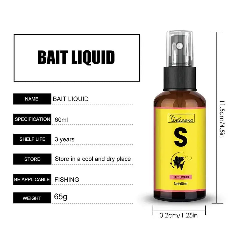 60ml Fishing Scent Liquid Natural Fishing Baits Attractants Bail Drag For Sea River Freshwater Effectively Attract Fish