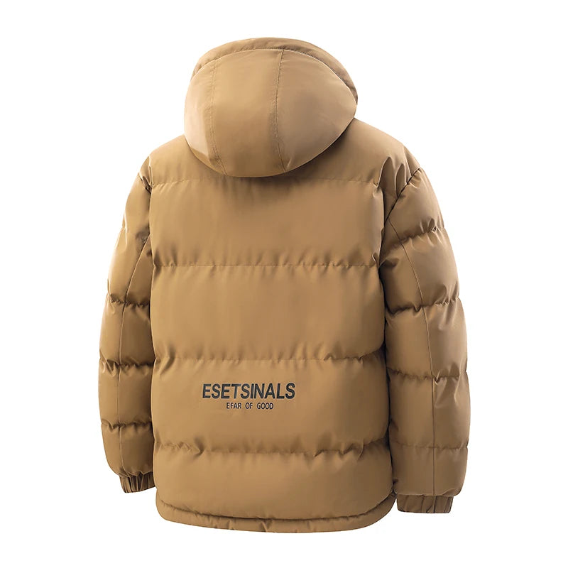 Winter Men Waterproof Windproof Casual Jacket Mens Puffer Hooded Fashion Jacket Man Outdoor Loose Thick Jacket Windbreaker Parka