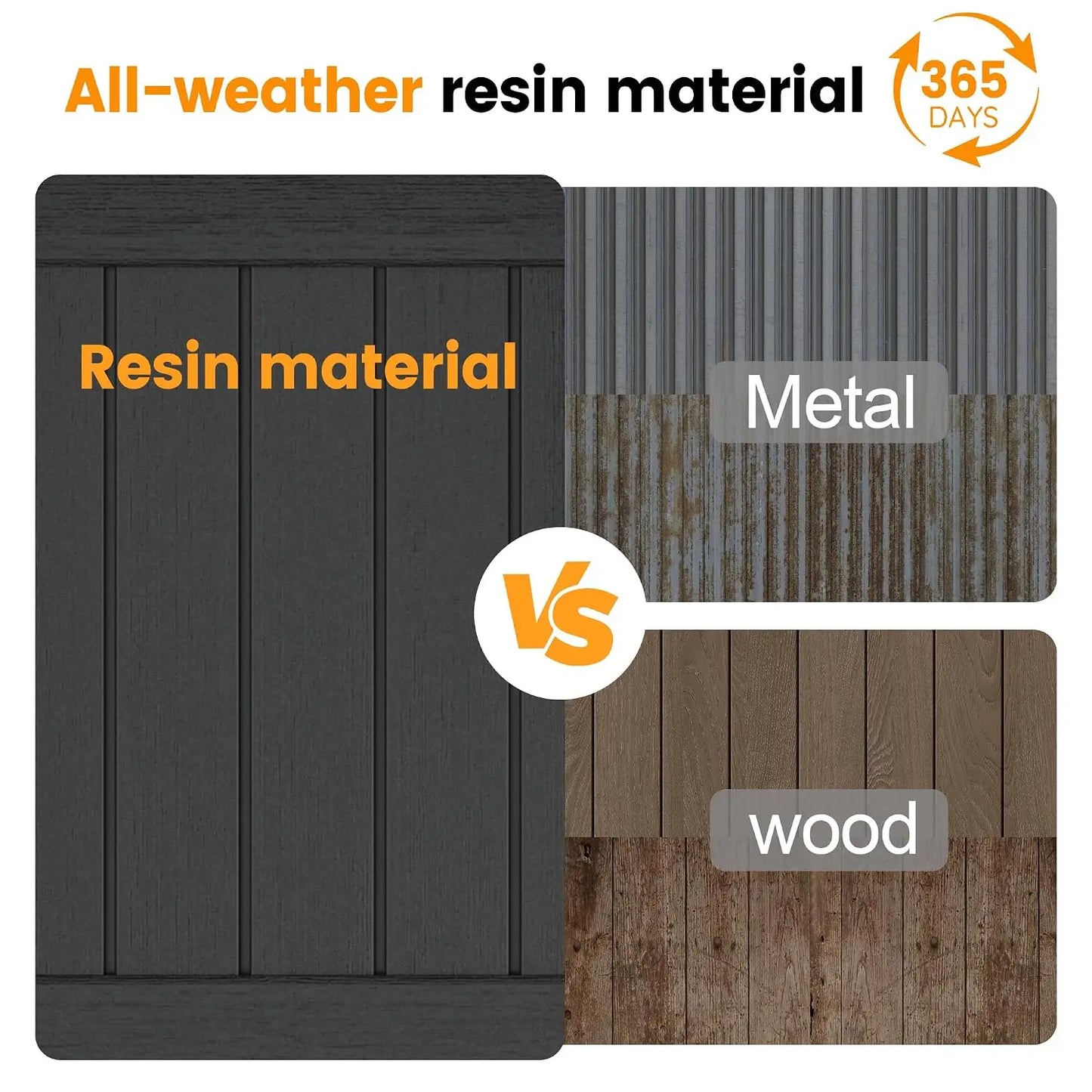 Outdoor Storage Cabinet 37 Cu Ft with Lockable Doors, Portable Horizontal Resin Storage Shed -Easy to Assemble,, Custom